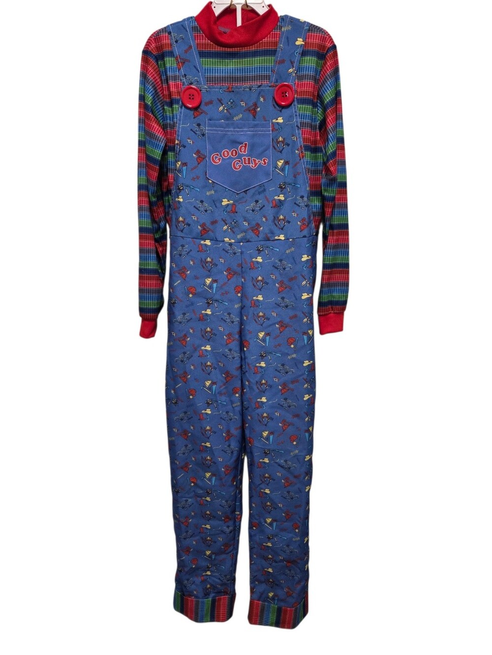 Chucky Good Guys Blue Printed Kids Overalls  Costume